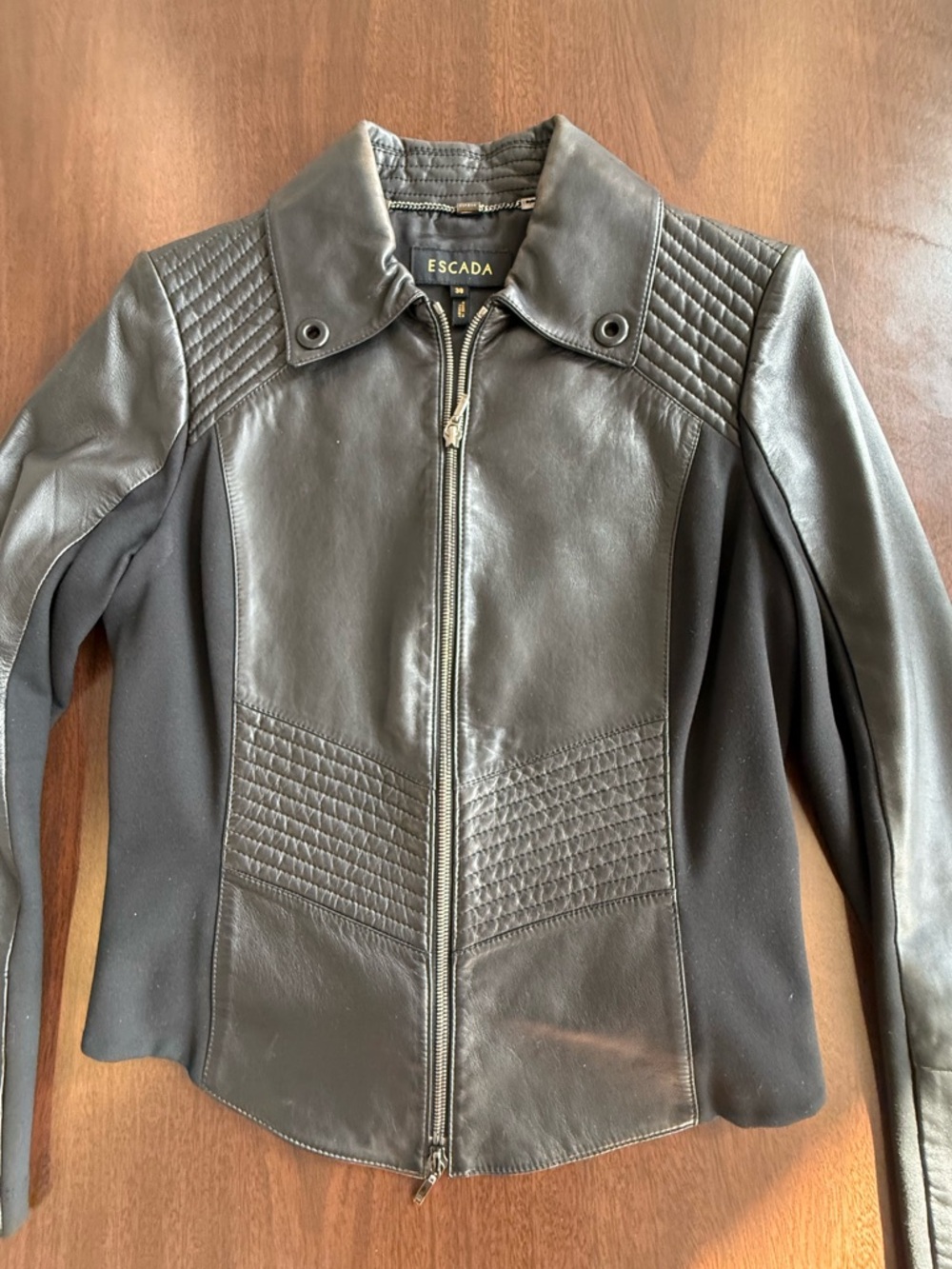 Escada Black Lamb Leather Jacket
